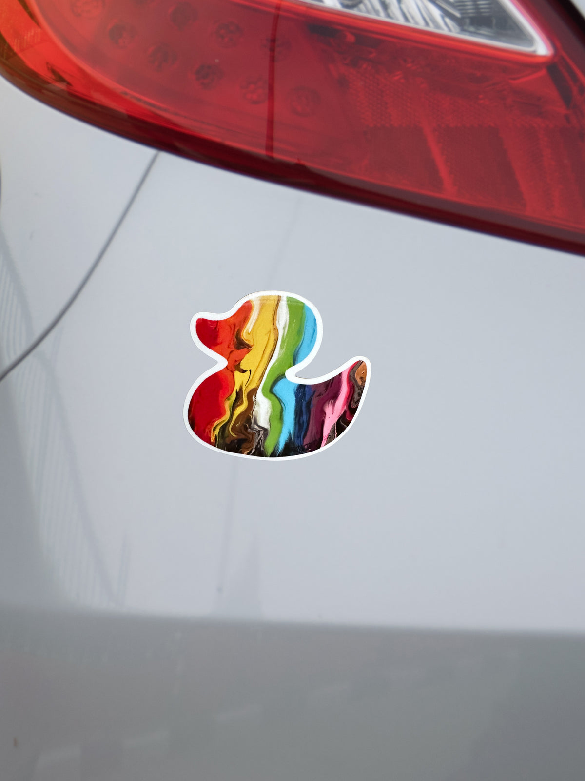 Progress Pride Rubber Duck Magnet, Car Magnet - 4"