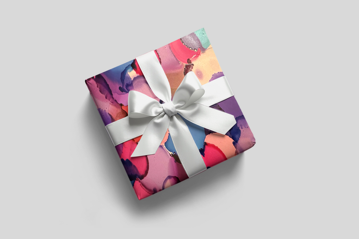 Blue, Purple and Pink Dots Wrapping Paper, Gift Wrap Sheets