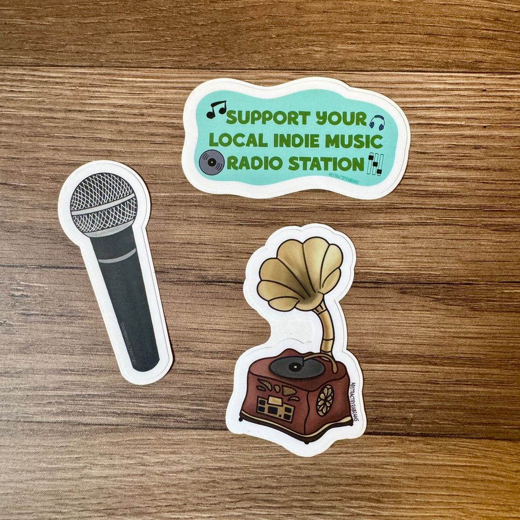 Hand Drawn Gramophone Vinyl Sticker