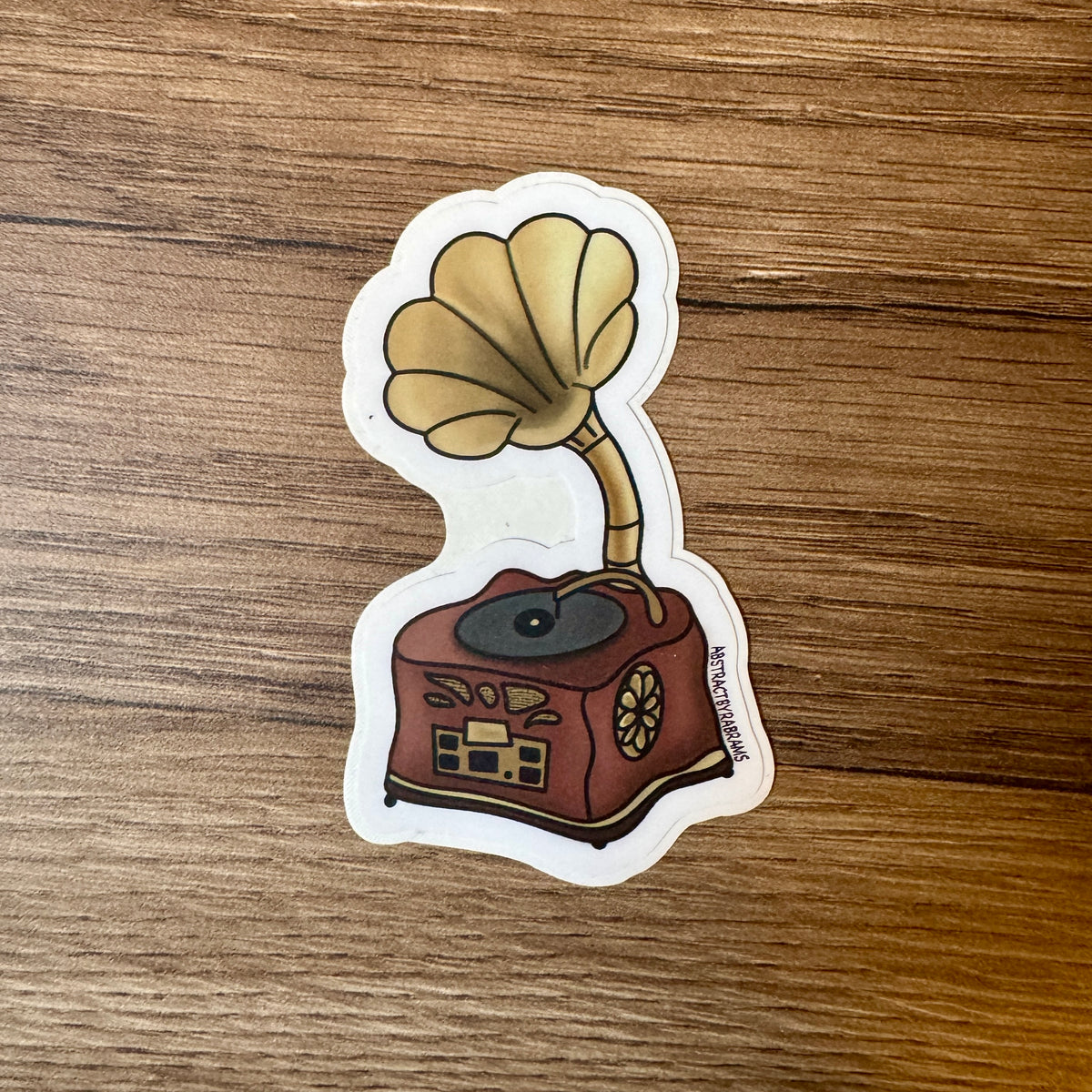 Hand Drawn Gramophone Vinyl Sticker
