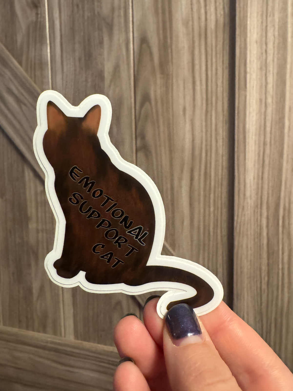 Emotional Support Cat - Brown - ~2.89" × 3"