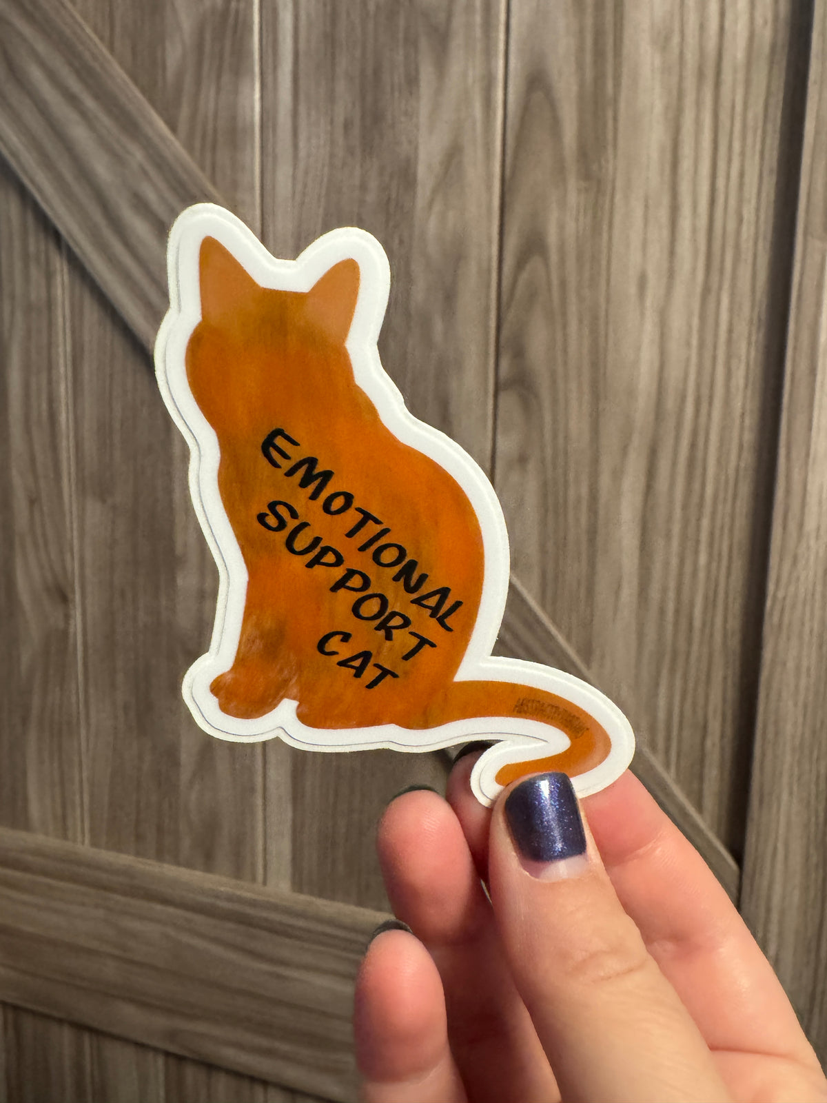 Orange Emotional Support Cat Sticker