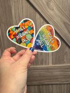Y'all Means All Rainbow Vinyl Sticker – LGBTQ+ Pride Heart Sticker, 3"x3"