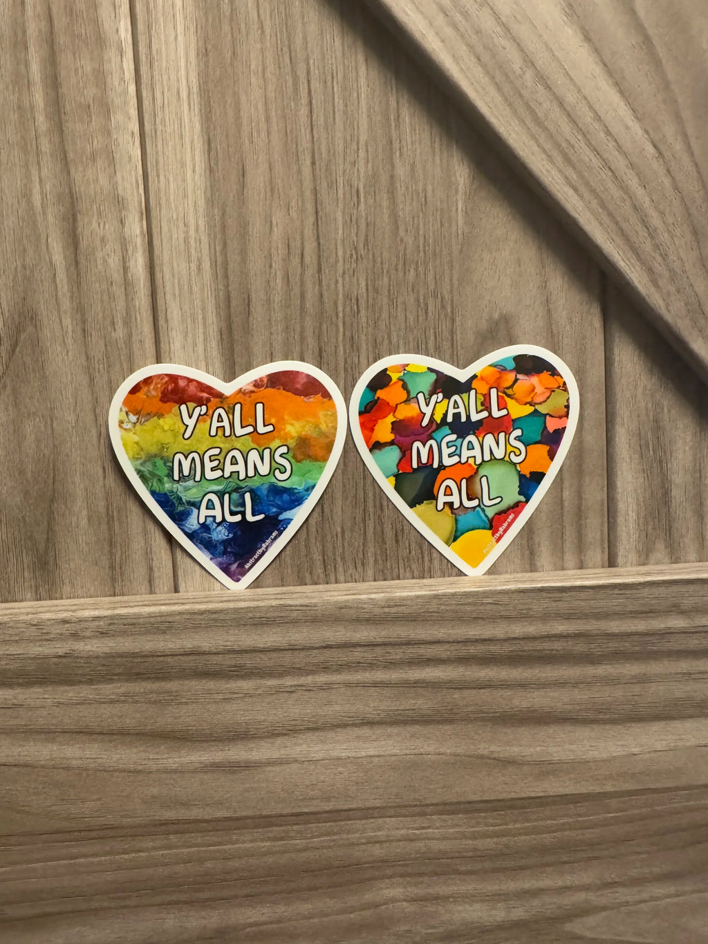 Y'all Means All Rainbow Vinyl Sticker – LGBTQ+ Pride Heart Sticker, 3"x3"