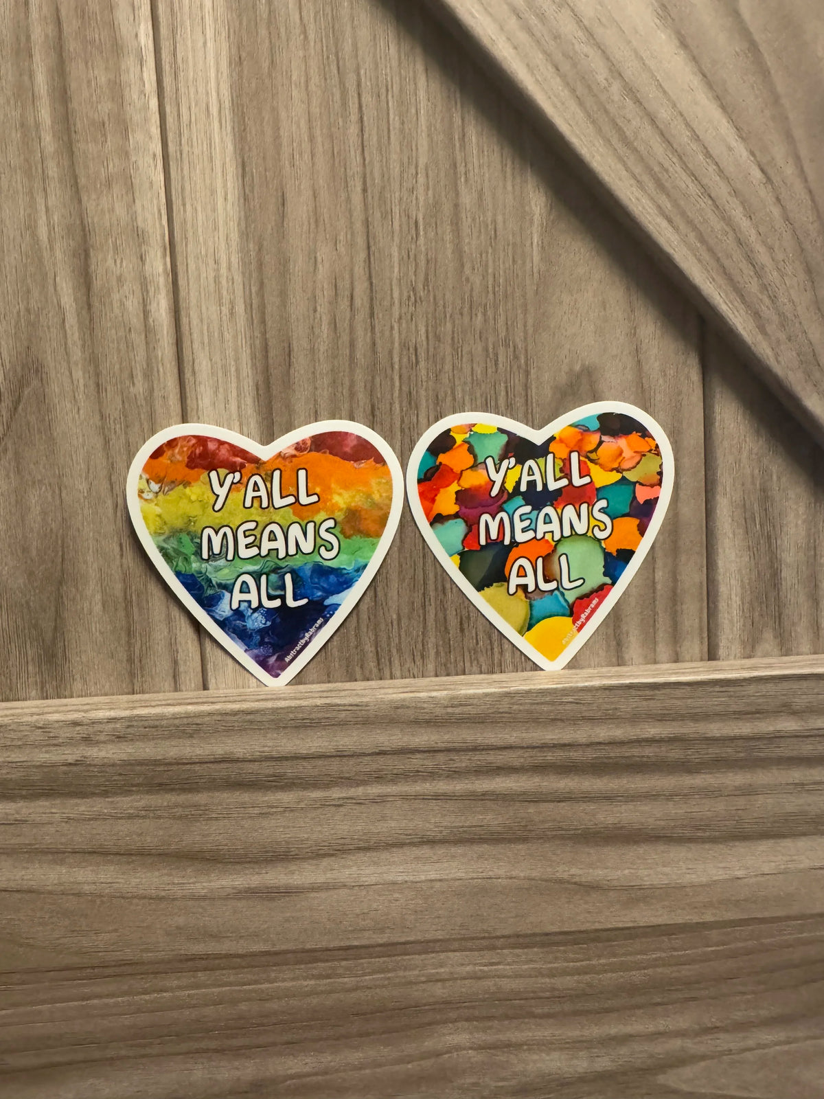 Y'all Means All Rainbow Vinyl Sticker – LGBTQ+ Pride Heart Sticker, 3"x3"