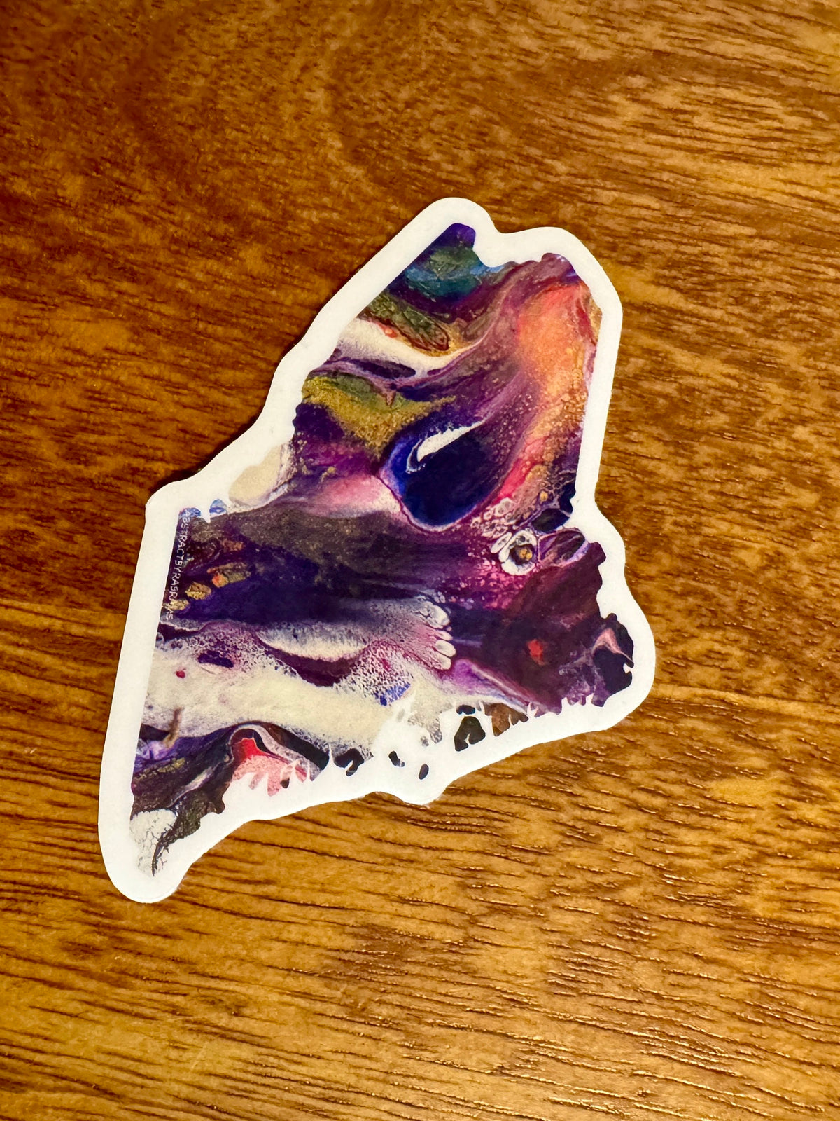 Maine State Shape Sticker - 3" Rainbow - Purple - Vinyl - Trans Pride - LGBTQ