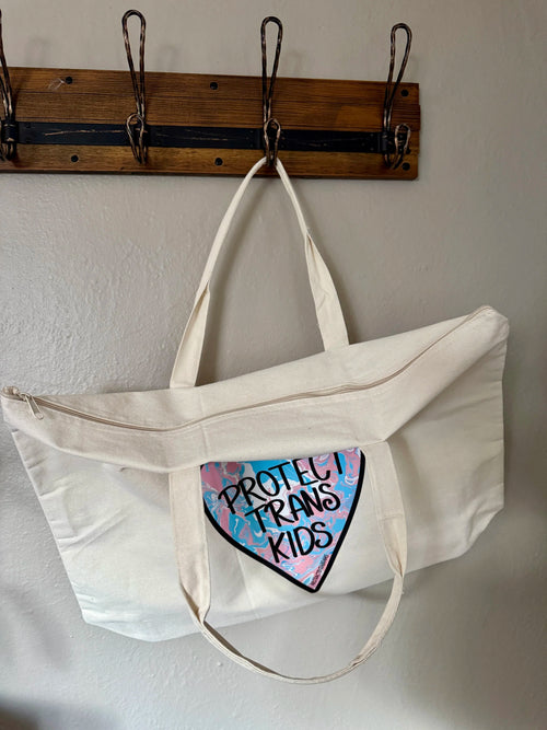 B-Grade Protect Trans Kids Tote Bag XL Tote Bag with Zipper
