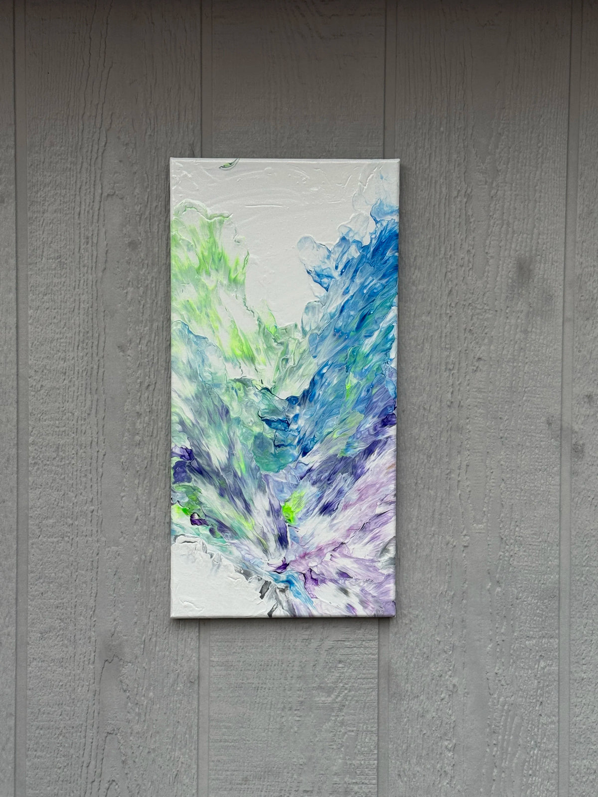 Abstract Blue, Purple and Green Painting -  10"x20" - "Valley of Contentment"