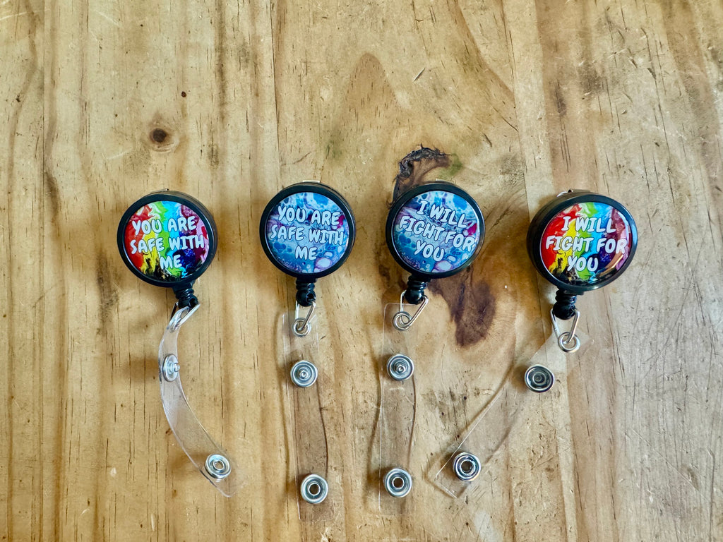 I Will Fight For You Badge Reel - Progress Pride - Handmade