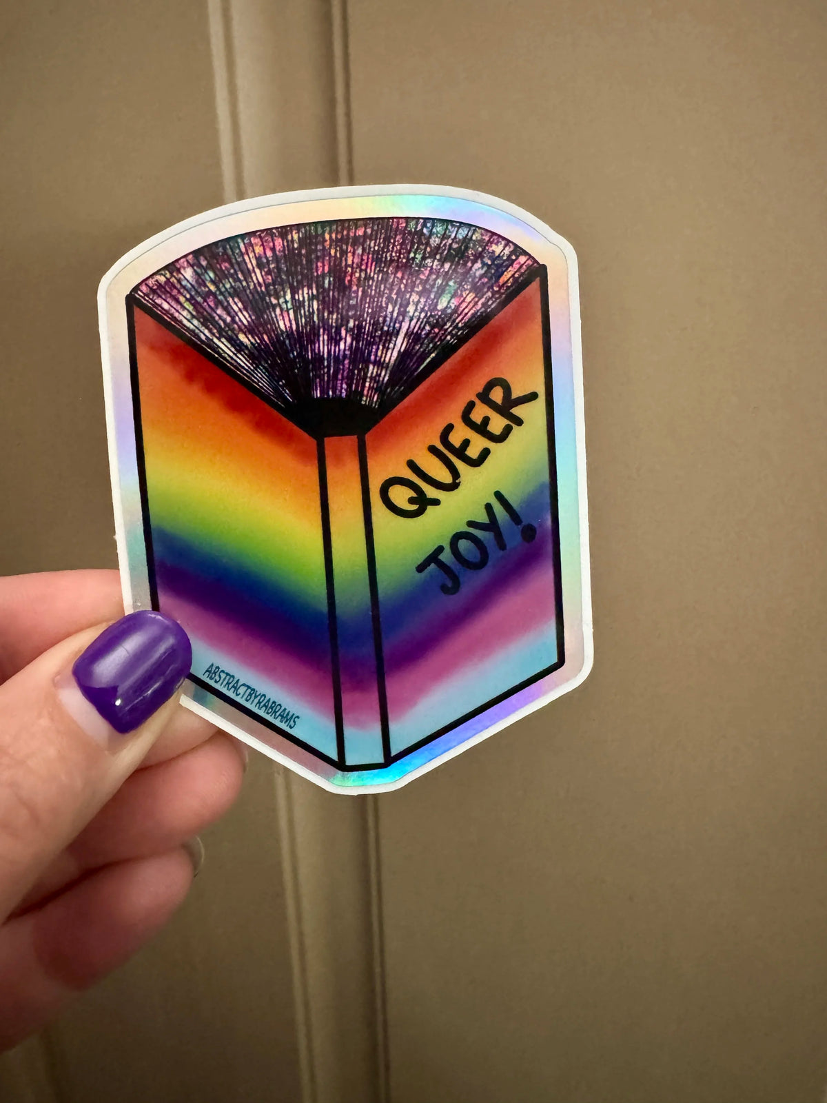 Rainbow, Holographic Queer Joy Book Sticker