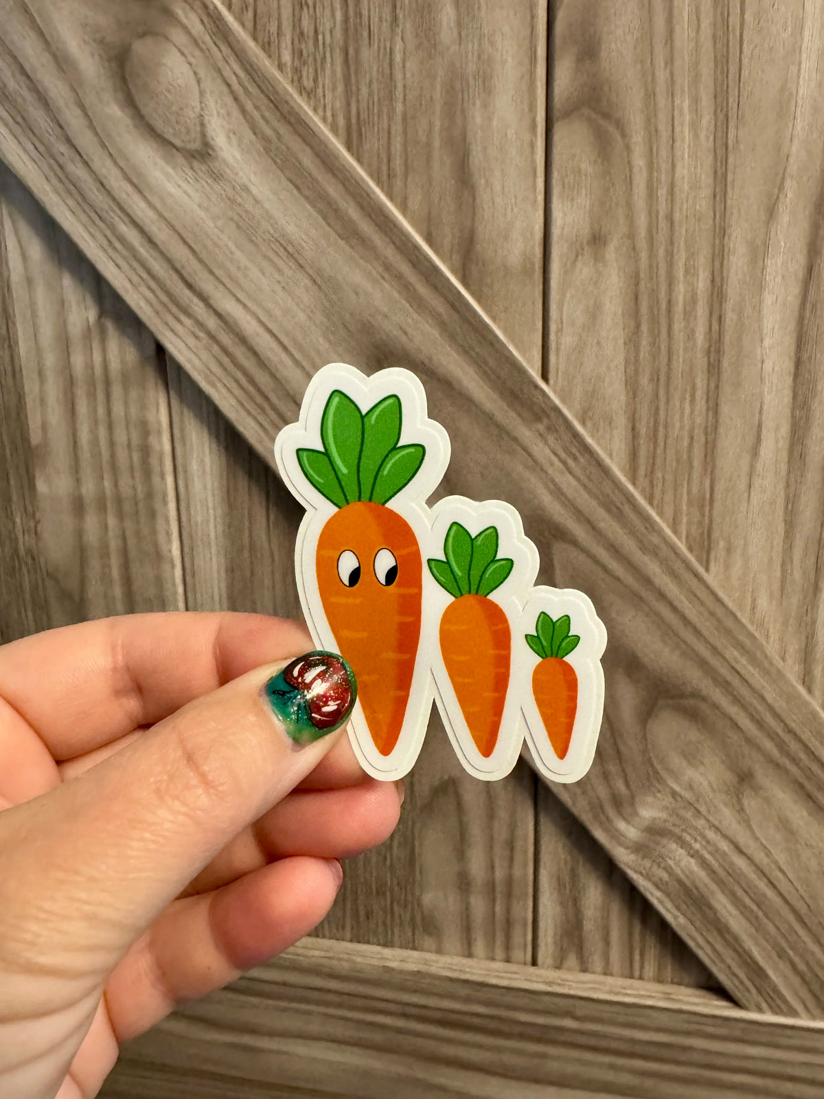 Carrot Cartoon Vinyl Sticker - Easy Peel