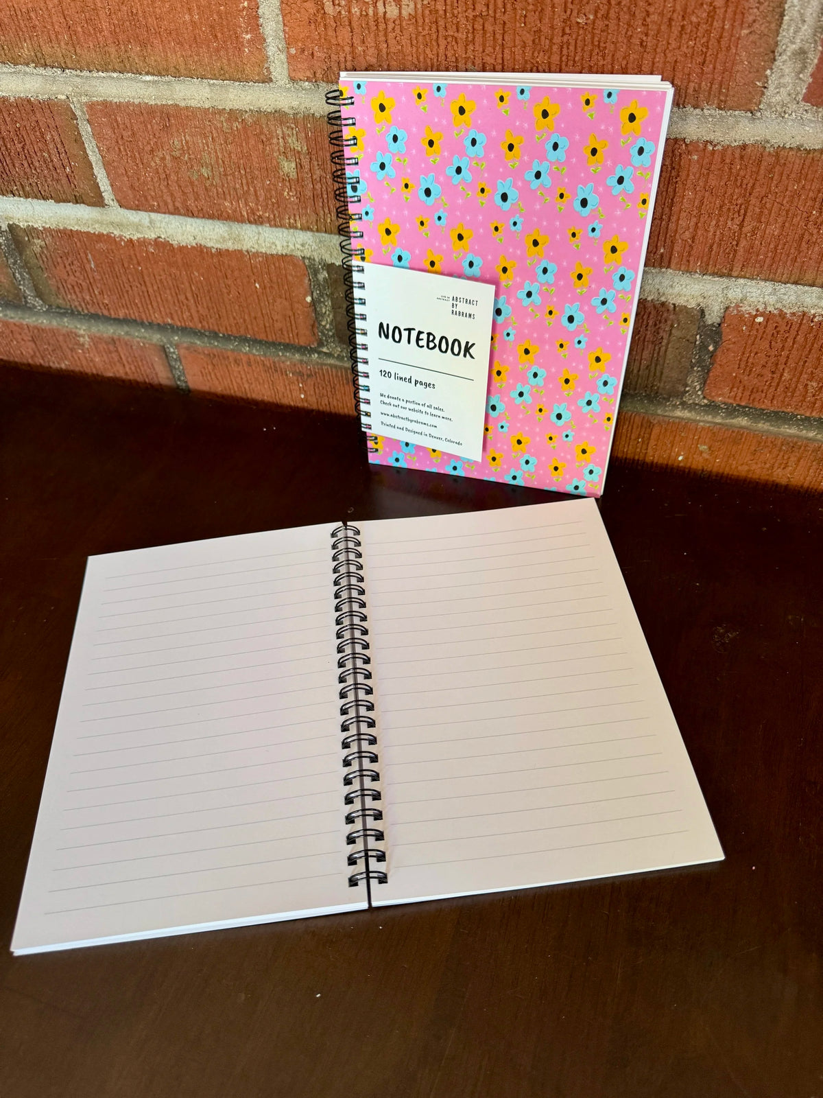Pink, Yellow, Blue Floral Soft Touch Cover Spiral Journal -  5.5"x8"