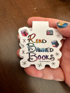 Read Banned Books Magnetic Bookmark – Bookish Protest Bookmark, 3"x2"