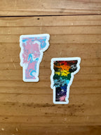 Vermont State Trans Pride and Rainbow State Vinyl Sticker