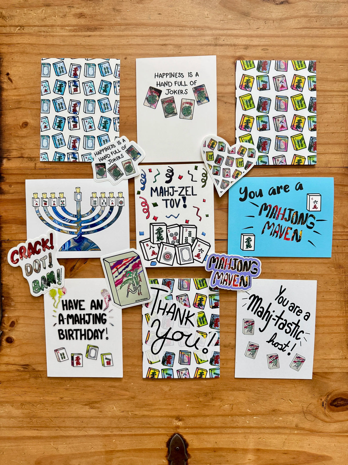 Happiness Is a Hand Full of Jokers Greeting Card - Mahjong