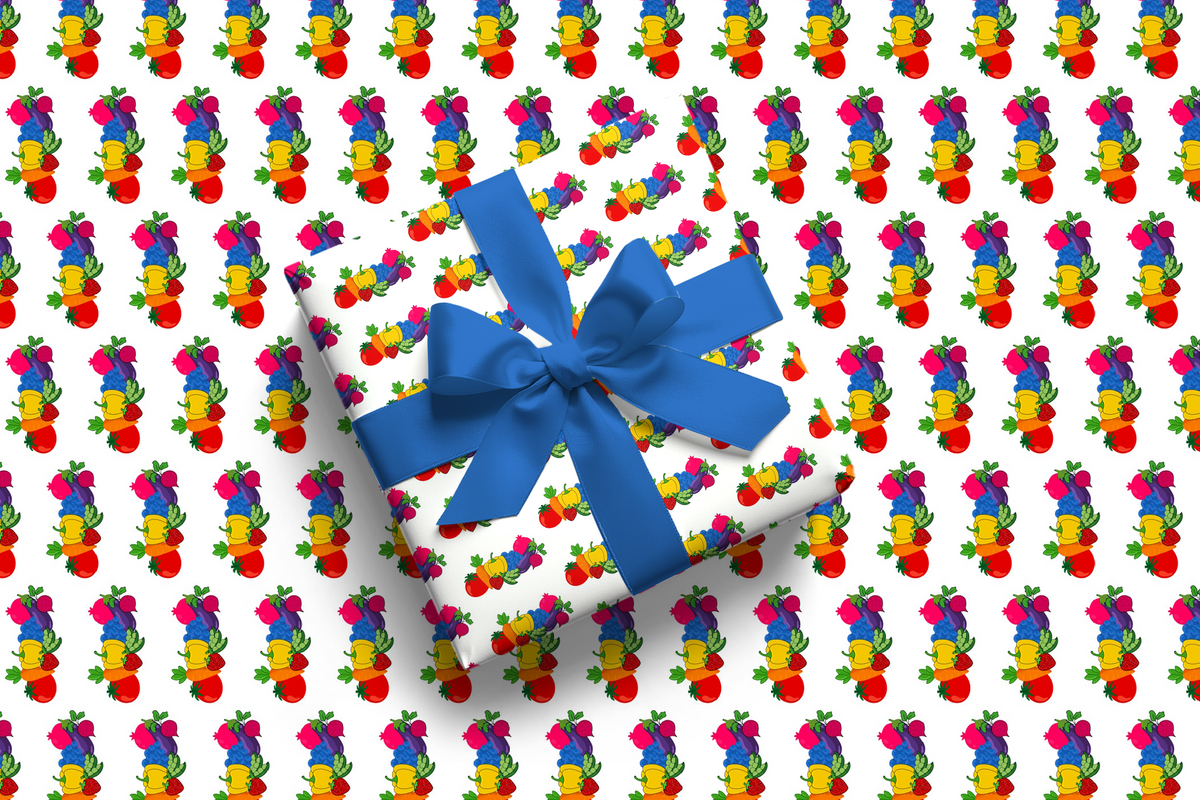 Rainbow Produce Wrapping Paper, Gift Wrap Sheets