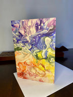 Whimsy Rainbow Pour Painting Greeting Card - A2