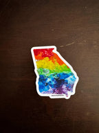 Georgia State Vinyl Sticker - 2.97” x 2.53" - Weatherproof - Colorful - Trans Pride, Rainbow, LGBTQ+