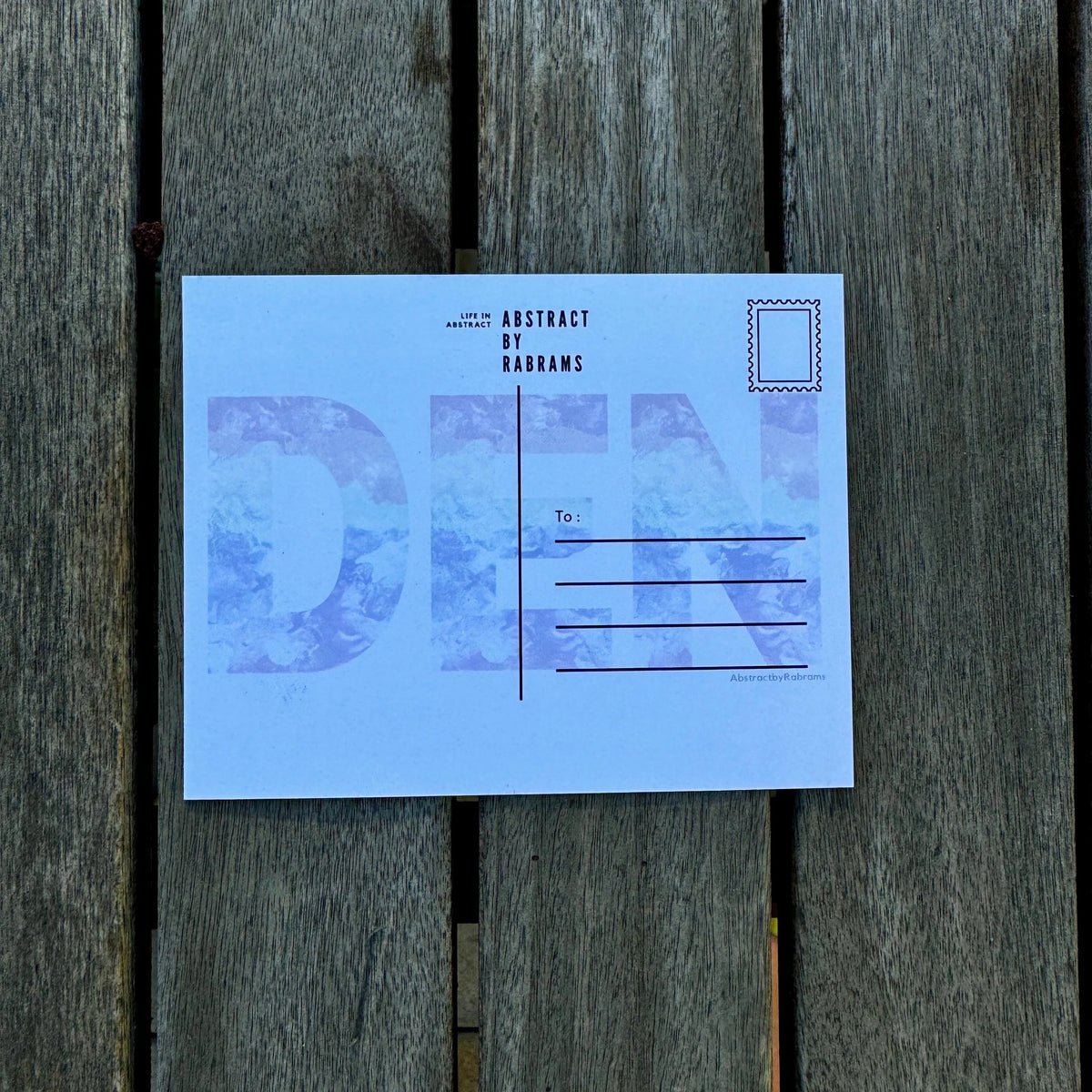 Denver Abbreviation Postcard - DEN -  4.25"x5.5" - Rainbow