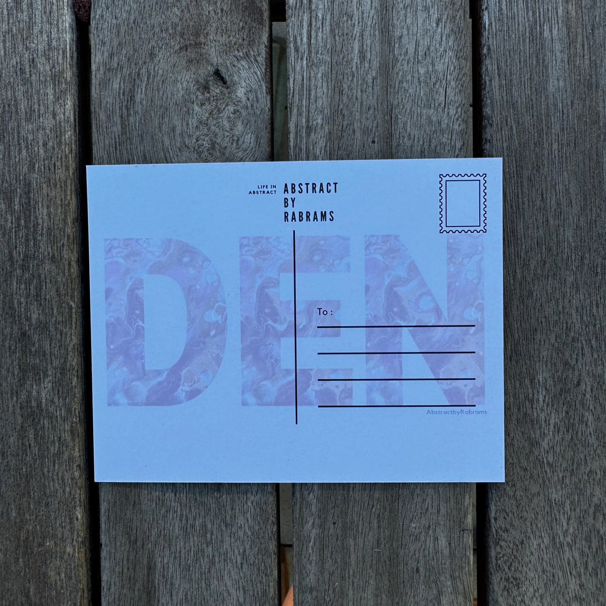 Denver Abbreviation Postcard - DEN -  4.25"x5.5" - Rainbow