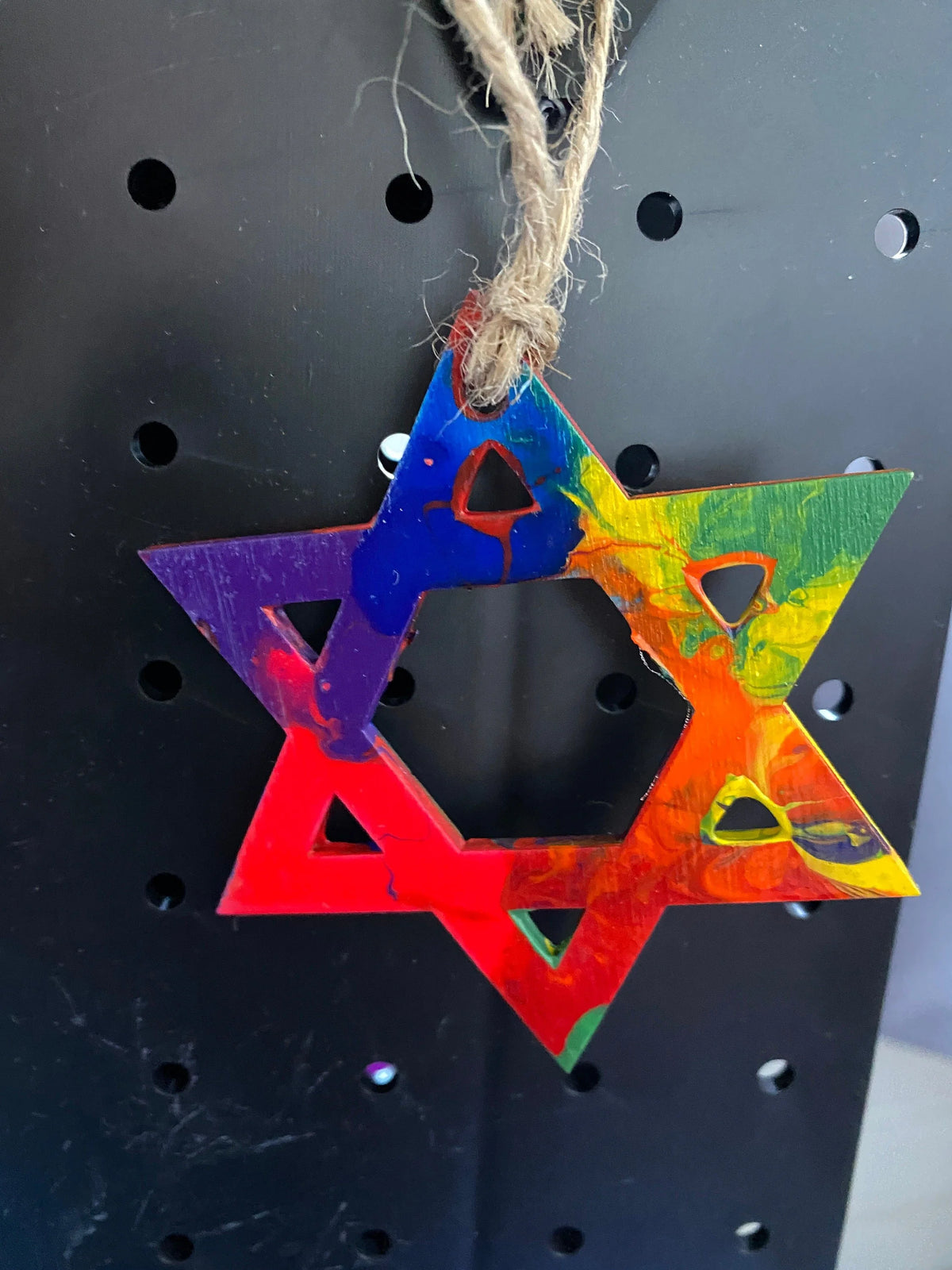 Rainbow Jewish Star decorations - Window Hanging, Wall Hanging, Gift Tags