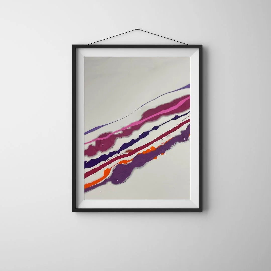 Minimalist Art Print - White, Pink, Orange, Purple