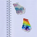 Georgia State Vinyl Sticker - 2.97” x 2.53" - Weatherproof - Colorful - Trans Pride, Rainbow, LGBTQ+