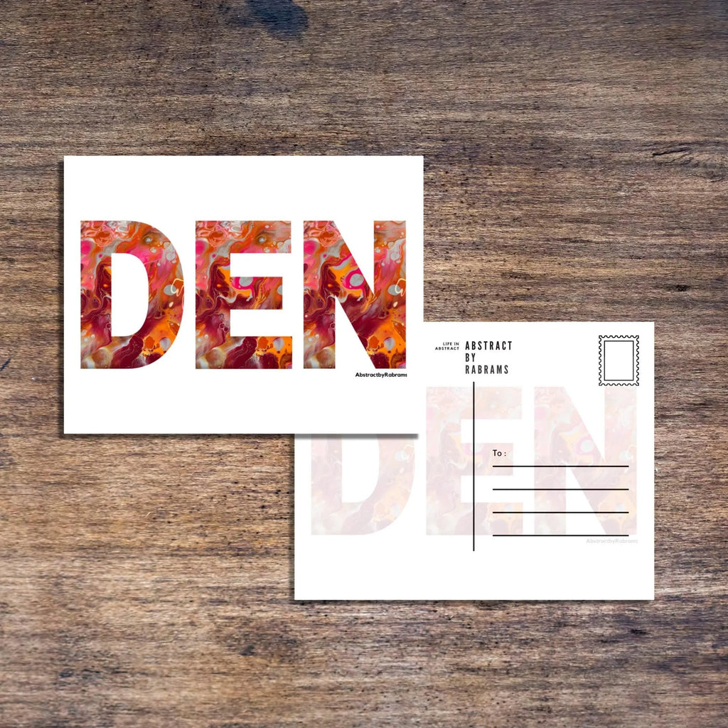 Denver Abbreviation Postcard - DEN -  4.25"x5.5" - Rainbow