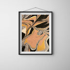 Black, Silver and Gold Art Print - "Metallic Marbles"