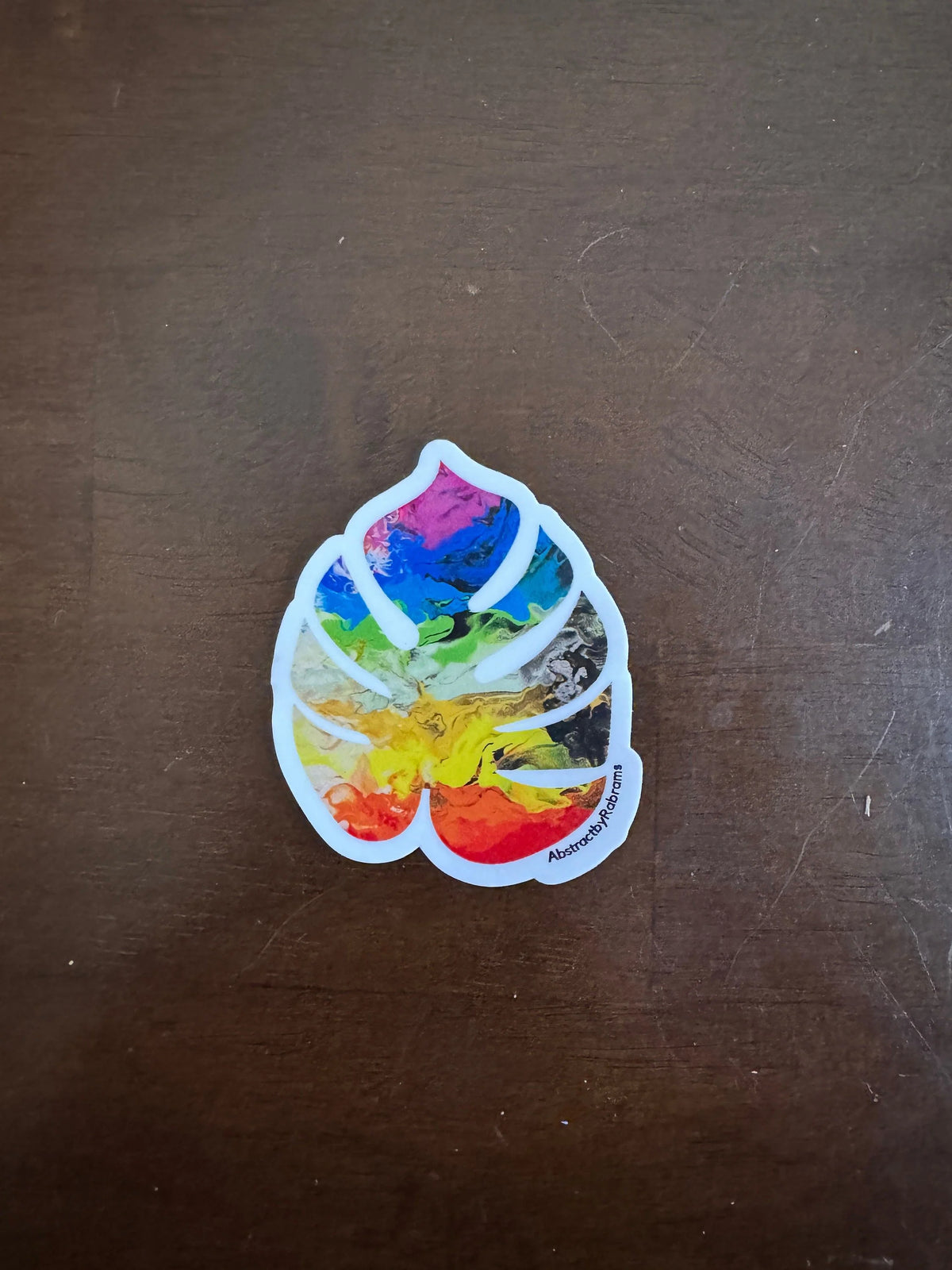 Monstera Sticker - 3″ - Vibrant Rainbow - Vinyl