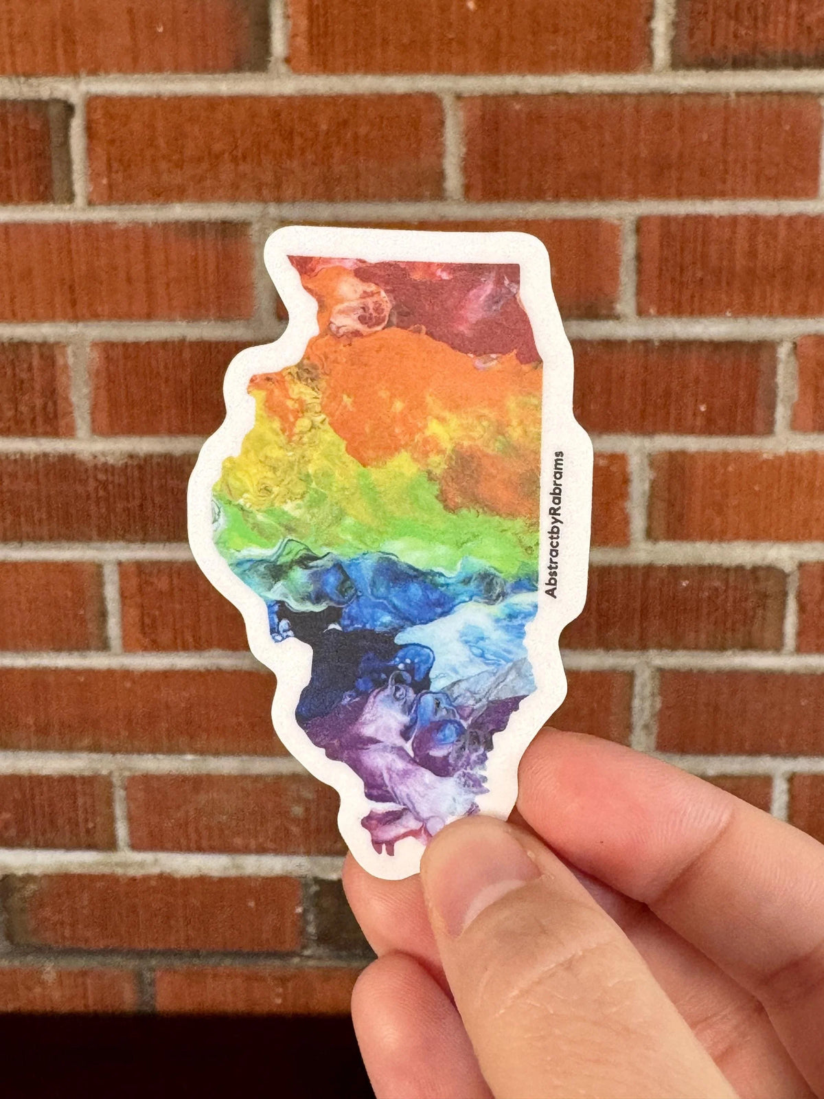 Illinois State Sticker - 3"x1.8" - Vinyl - Weatherproof