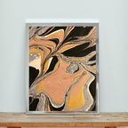 Black, Silver and Gold Art Print - "Metallic Marbles"