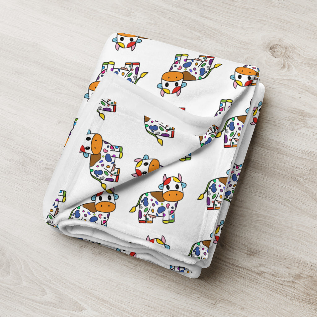Rainbow Cow Throw Blanket