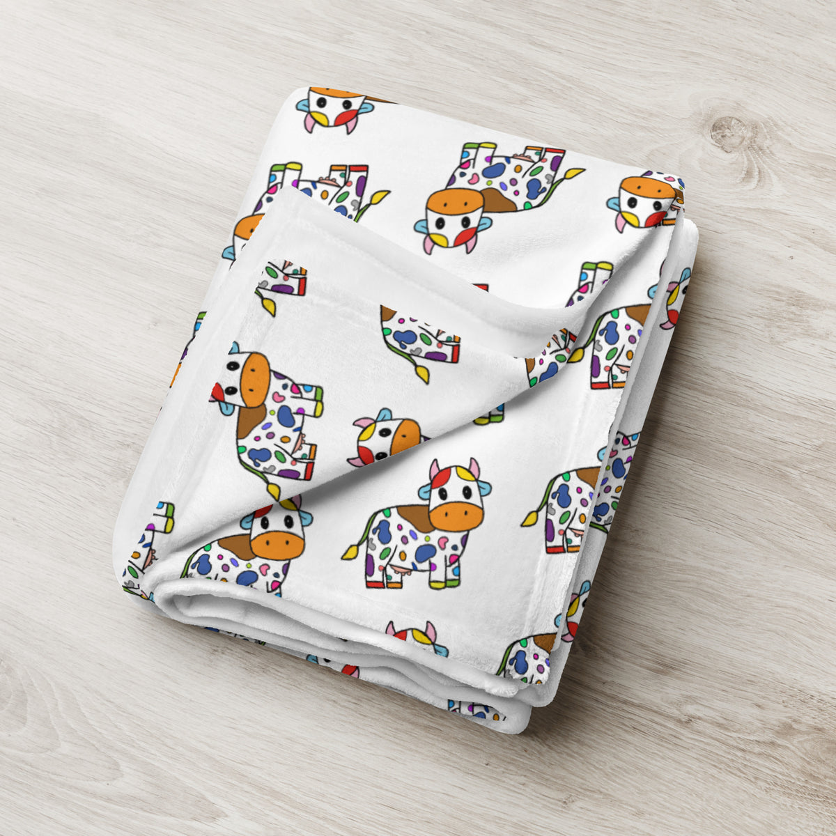 Rainbow Cow Throw Blanket