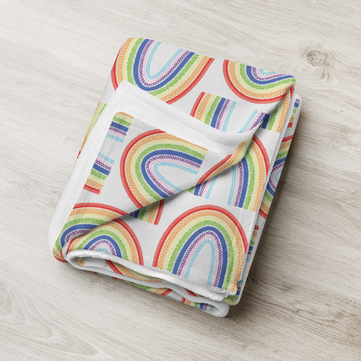 Fiber Art Rainbow Throw Blanket