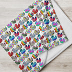 Abstract Rainbow Ducks Throw Blanket