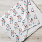 Blue and Pink Cow Throw Blanket - Trans Cow