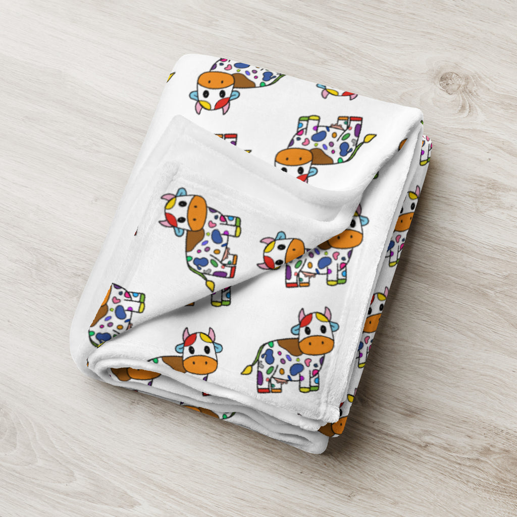 Rainbow Cow Throw Blanket