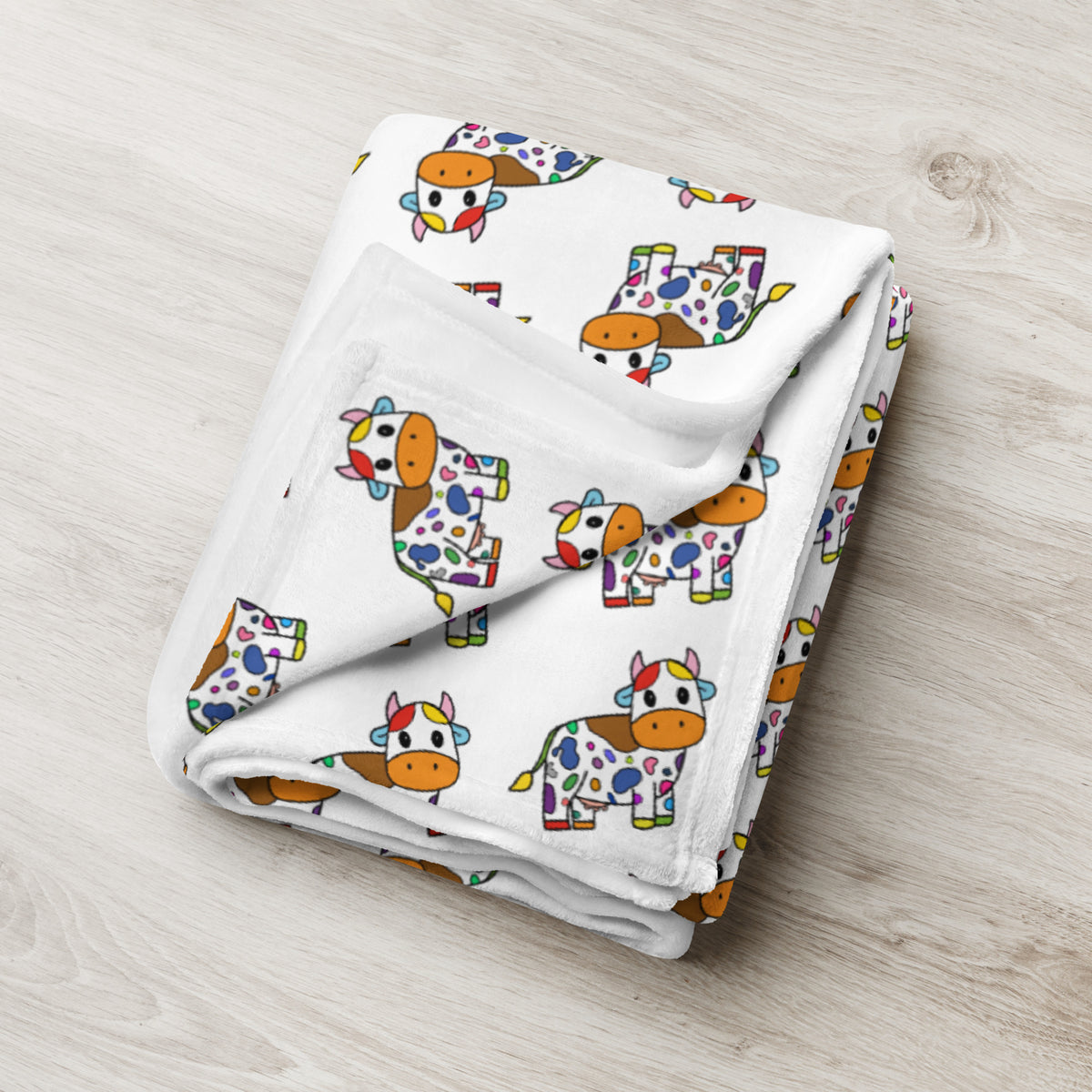 Rainbow Cow Throw Blanket