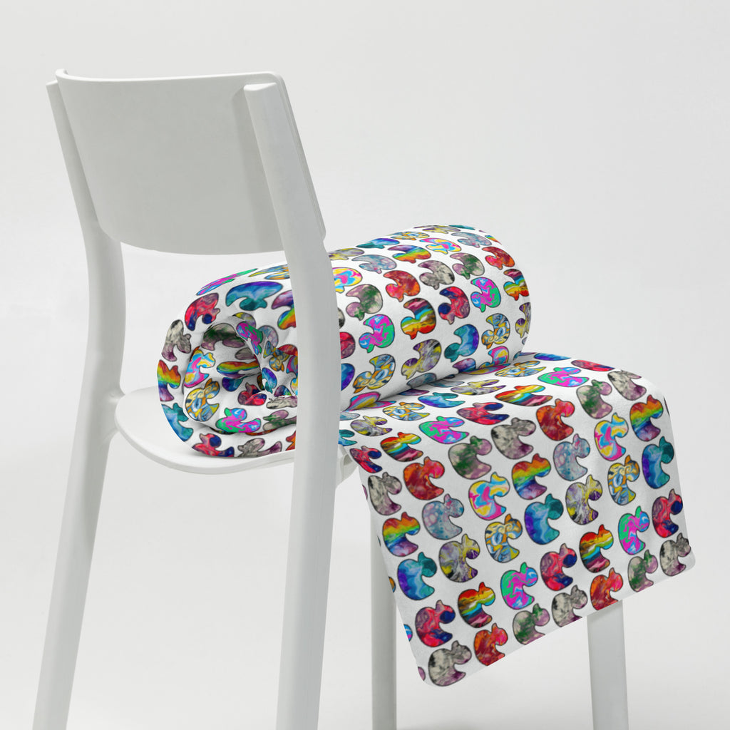 Abstract Rainbow Ducks Throw Blanket