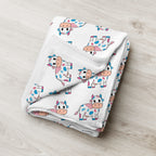 Blue and Pink Cow Throw Blanket - Trans Cow