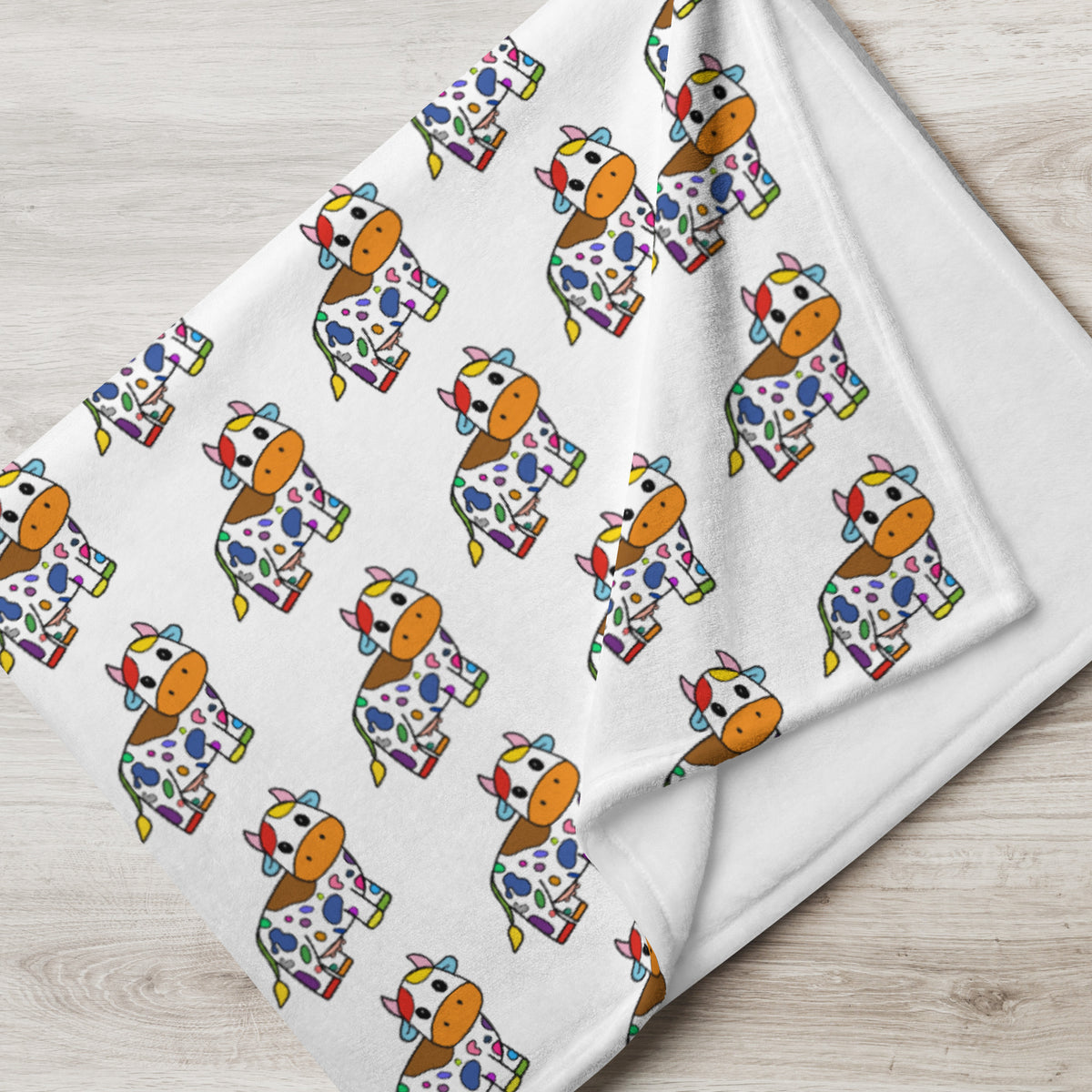 Rainbow Cow Throw Blanket