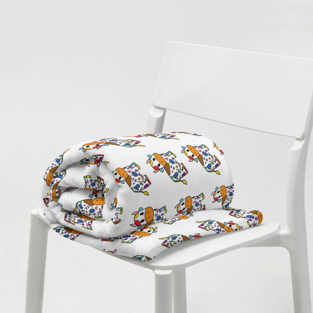 Rainbow Cow Throw Blanket