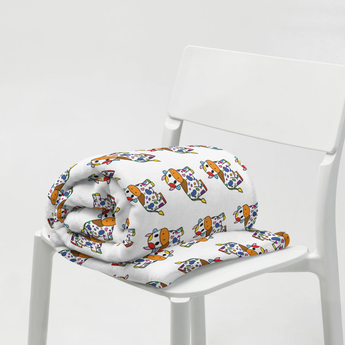 Rainbow Cow Throw Blanket