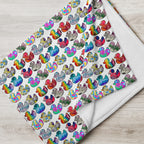 Abstract Rainbow Ducks Throw Blanket