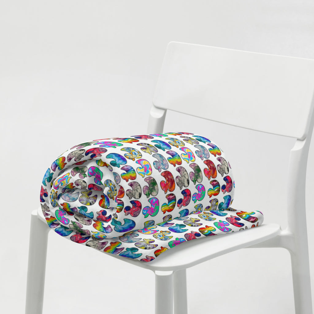 Abstract Rainbow Ducks Throw Blanket