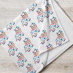 Blue and Pink Cow Throw Blanket - Trans Cow