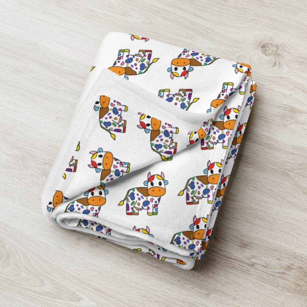 Rainbow Cow Throw Blanket