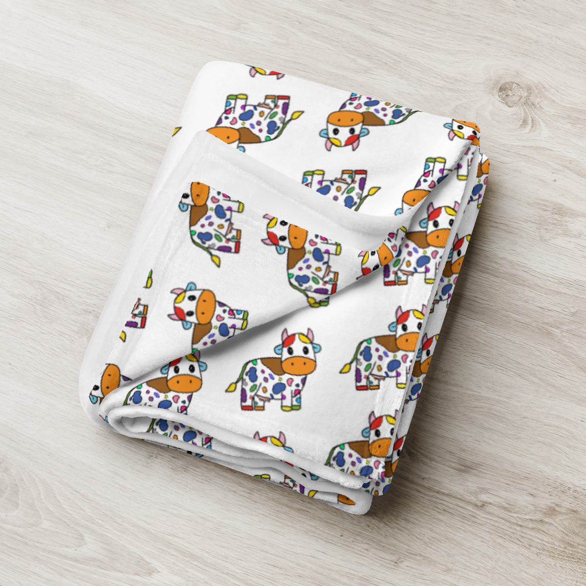 Rainbow Cow Throw Blanket
