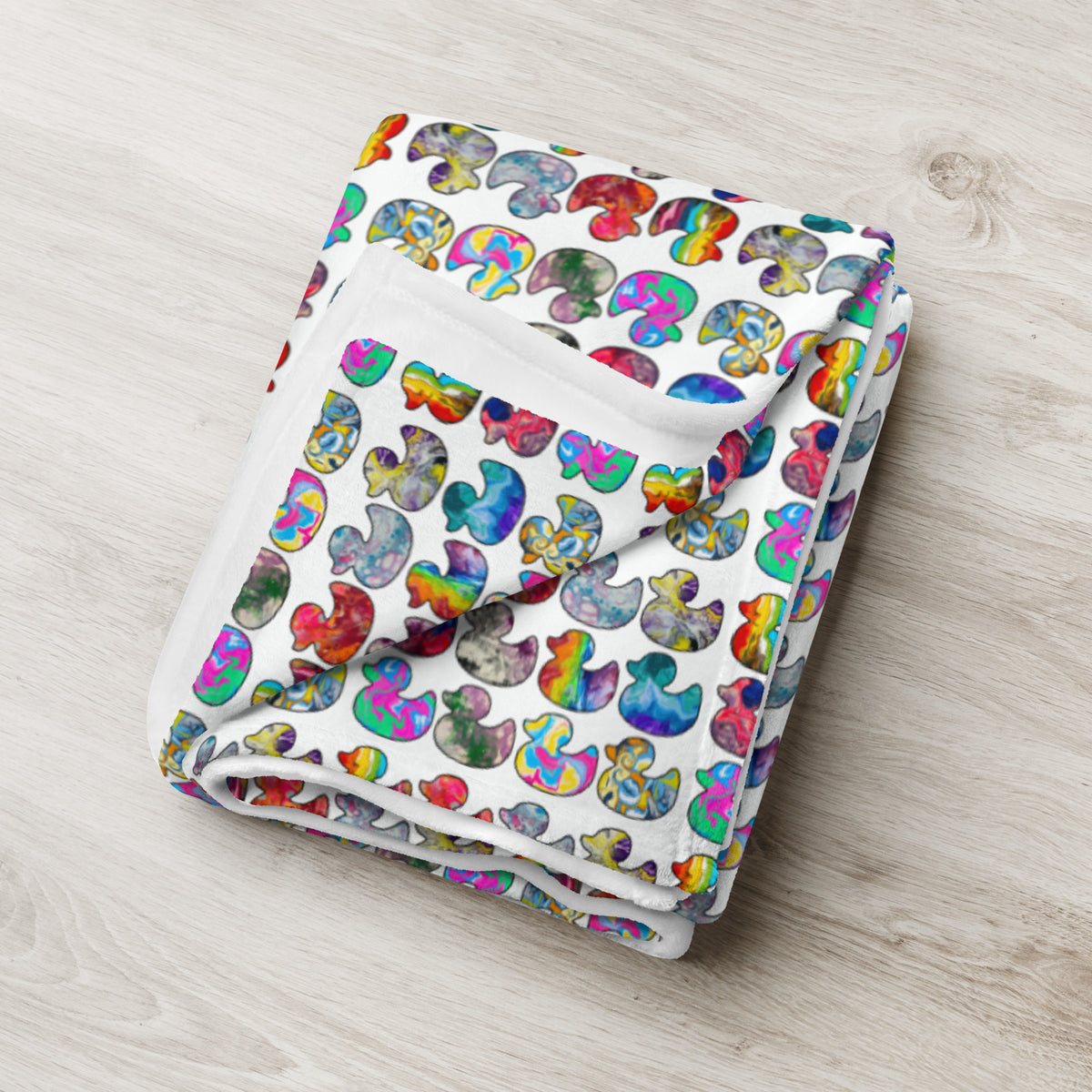 Abstract Rainbow Ducks Throw Blanket